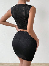 Women's Hollow Out Crop Top And High Waist Skirt Set